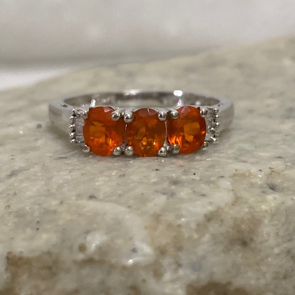 STS Sterling Silver Madeira Citrine & CZ Ring